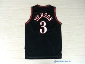 Maillot NBA Pas Cher Philadelphia Sixers Allen Iverson 3 Retro Noir