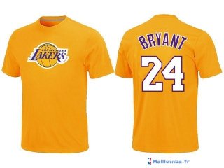 T-Shirt NBA Pas Cher Femme Los Angeles Lakers Bryant 24 Jaune