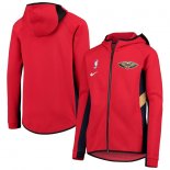 New Orleans Pelicans Nike Red Team Logo Showtime Raglan Performance Full-Zip Hoodie