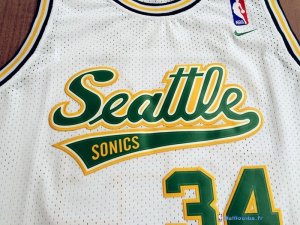 Maillot NBA Pas Cher Seattle Supersonics Ray Allen 34 Retro Blanc