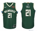 Maillot NBA Pas Cher Milwaukee Bucks Tony Snell 21 Vert 2017/18