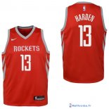 Maillot NBA Pas Cher Houston Rockets Junior James Harden 13 Rouge Icon 2017/18