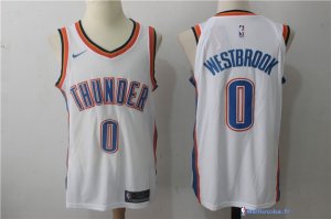 Maillot NBA Pas Cher Oklahoma City Thunder Russell Westbrook 0 Blanc Association 2017/18