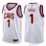 Maillot NBA Pas Cher Cleveland Cavaliers Derrick Rose 1 Blanc Association 2017/18
