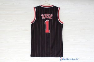 Maillot NBA Pas Cher Chicago Bulls Derrick Rose 1 Noir Bande