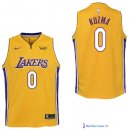 Maillot NBA Pas Cher Los Angeles Lakers Junior Kyle Kuzma 0 Jaune 2017/18