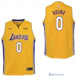 Maillot NBA Pas Cher Los Angeles Lakers Junior Kyle Kuzma 0 Jaune 2017/18