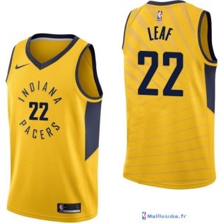 Maillot NBA Pas Cher Indiana Pacers T.J. Leaf 22 Jaune Statement 2017/18