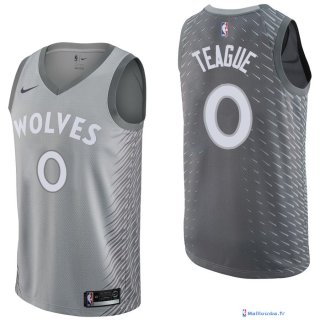 Maillot NBA Pas Cher Minnesota Timberwolves Jeff Teague 0 Nike Gris Ville 2017/18