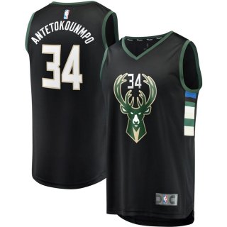 Milwaukee Bucks Giannis Antetokounmpo Fanatics Branded Black Fast Break Replica Player Jersey - Statement Edition