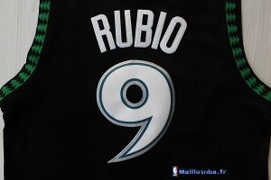 Maillot NBA Pas Cher Minnesota Timberwolves Ricky Rubio 9 Retro Noir