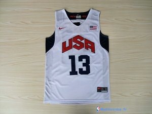 Maillot NBA Pas Cher USA 2012 Paul 13 Blanc