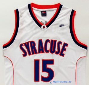 Maillot NCAA Pas Cher Syracuse Carmelo Anthony 15 Blanc
