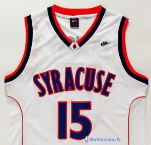 Maillot NCAA Pas Cher Syracuse Carmelo Anthony 15 Blanc