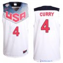 Maillot NBA Pas Cher USA 2014 Curry 4 Blanc