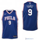 Maillot NBA Pas Cher Philadelphia Sixers Junior Dario Saric 9 Bleu Icon 2017/18