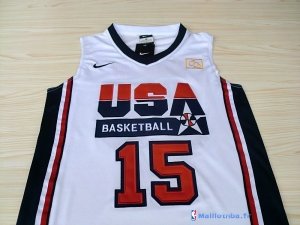 Maillot NBA Pas Cher USA 1992 Anthony 15 Blanc