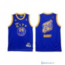 Maillot NBA Pas Cher Golden State Warriors Rick Barry 24 Retro Bleu