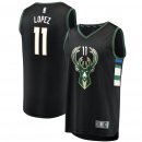 Milwaukee Bucks Brook Lopez Fanatics Branded Black Fast Break Replica Jersey - Statement Edition