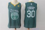 Maillot NBA Pas Cher Golden State Warriors Stephen Curry 30 Vert 2017/18