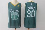 Maillot NBA Pas Cher Golden State Warriors Stephen Curry 30 Vert 2017/18