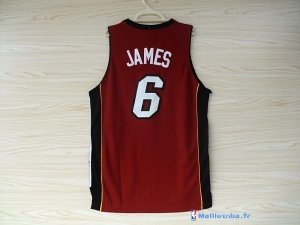 Maillot NBA Pas Cher Miami Heat LeBron James 6 Rouge Noir