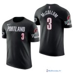 Maillot Manche Courte Portland Trail Blazers C.J. McCollum 3 Noir 2017/18