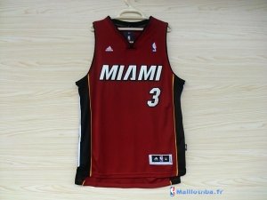 Maillot NBA Pas Cher Miami Heat Dwyane Wade 3 Rouge Noir