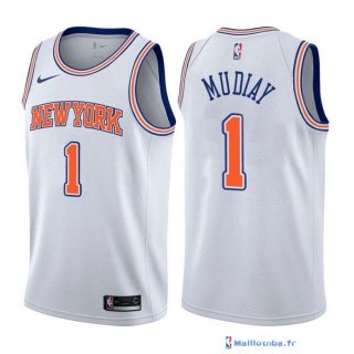 Maillot NBA Pas Cher New York Knicks Emmanuel Mudiay 1 Blanc Statement 2017/18