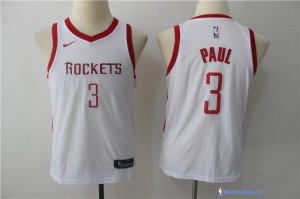 Maillot NBA Pas Cher Houston Rockets Junior Chris Paul 3 Blanc Association 2017/18