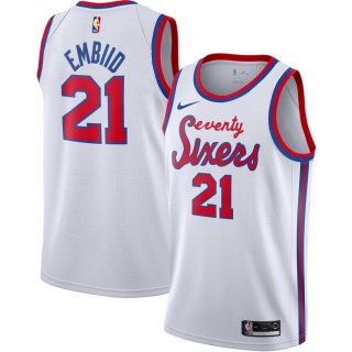 Philadelphia 76ers Joel Embiid Nike White Hardwood Classics Finished Swingman Jersey