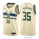 Maillot NBA Pas Cher Milwaukee Bucks Mirza Teletovic 35 Nike Crema Ville 2017/18