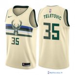 Maillot NBA Pas Cher Milwaukee Bucks Mirza Teletovic 35 Nike Crema Ville 2017/18