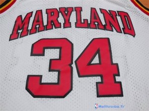Maillot NCAA Pas Cher Maryland Leonard Kevin 34 Bias Blanc