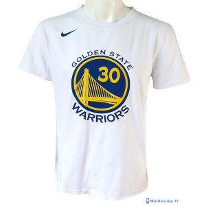 Maillot Manche Courte Golden State Warriors Stephen Curry 30 Nike Blanc