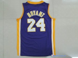 Maillot NBA Pas Cher Los Angeles Lakers Junior Kobe Bryant 24 Pourpre