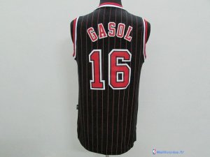 Maillot NBA Pas Cher Chicago Bulls Pau Gasol 16 Noir Bande