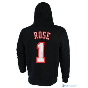 Survetement NBA Pas Cher Chicago Bulls 2016 Derrick Rose 1 Noir