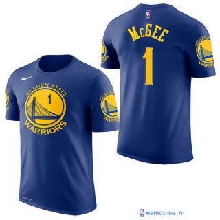 Maillot Manche Courte Golden State Warriors JaVale McGee 1 Bleu 2017/18