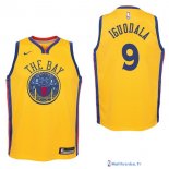 Maillot NBA Pas Cher Golden State Warriors Junior Andre Iguodala 9 Nike Jaune Ville 2017/18