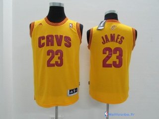 Maillot NBA Pas Cher Cleveland Cavaliers Junior LeBron James 23 Jaune