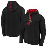 Miami Heat Fanatics Branded BlackRed Iconic Defender Performance Primary Logo Pullover Hoodie