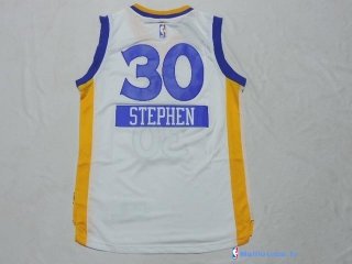 Maillot NBA Pas Cher Golden State Warriors Junior Stephen 30 Blanc