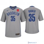 Maillot Manche Courte Brooklyn Nets Trevor Booker 35Gris 2017/18