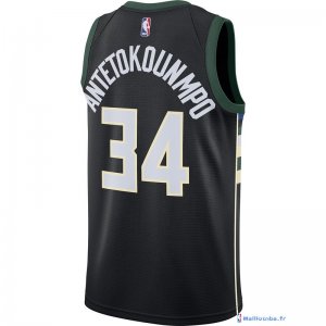 Maillot NBA Pas Cher Milwaukee Bucks Giannis Antetokounmpo 34 Noir Statement 2017/18