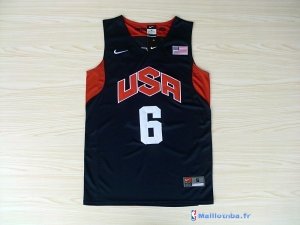 Maillot NBA Pas Cher USA 2012 James 6 Noir