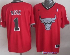 Maillot NBA Pas Cher Noël Rouge Chicago Bulls Rose 1