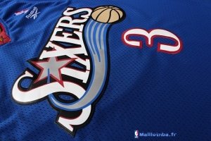 Maillot NBA Pas Cher Philadelphia Sixers Allen Iverson 3 10 Anniversaire Bleu