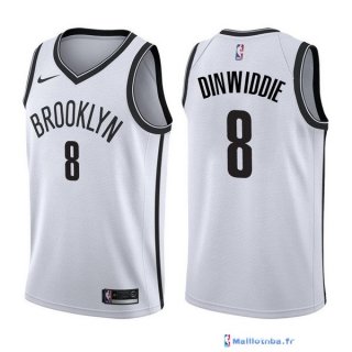 Maillot NBA Pas Cher Brooklyn Nets Spencer Dinwiddie 8 Blanc Association 2017/18