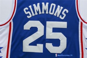 Maillot NBA Pas Cher Philadelphia Sixers 2016 Ben Simmons 25 Bleu